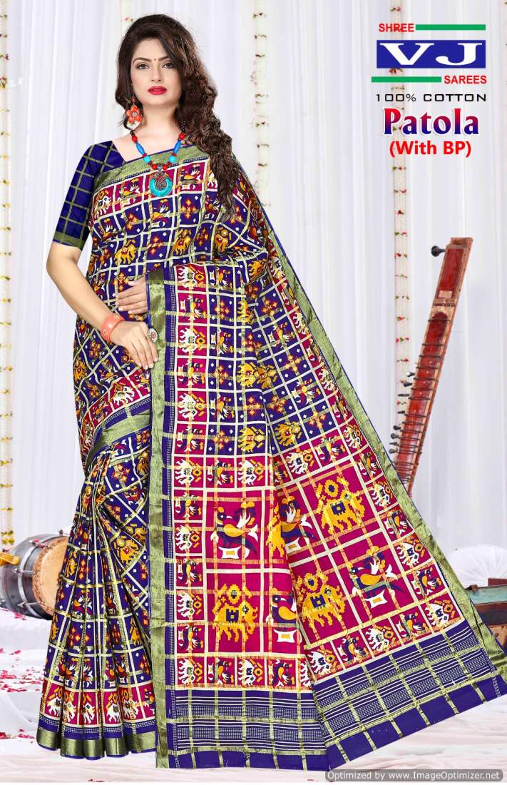 Shree Vj Patola Printed Cotton Daily Wear Sarees Wholesale Suppliers In Mumbai
